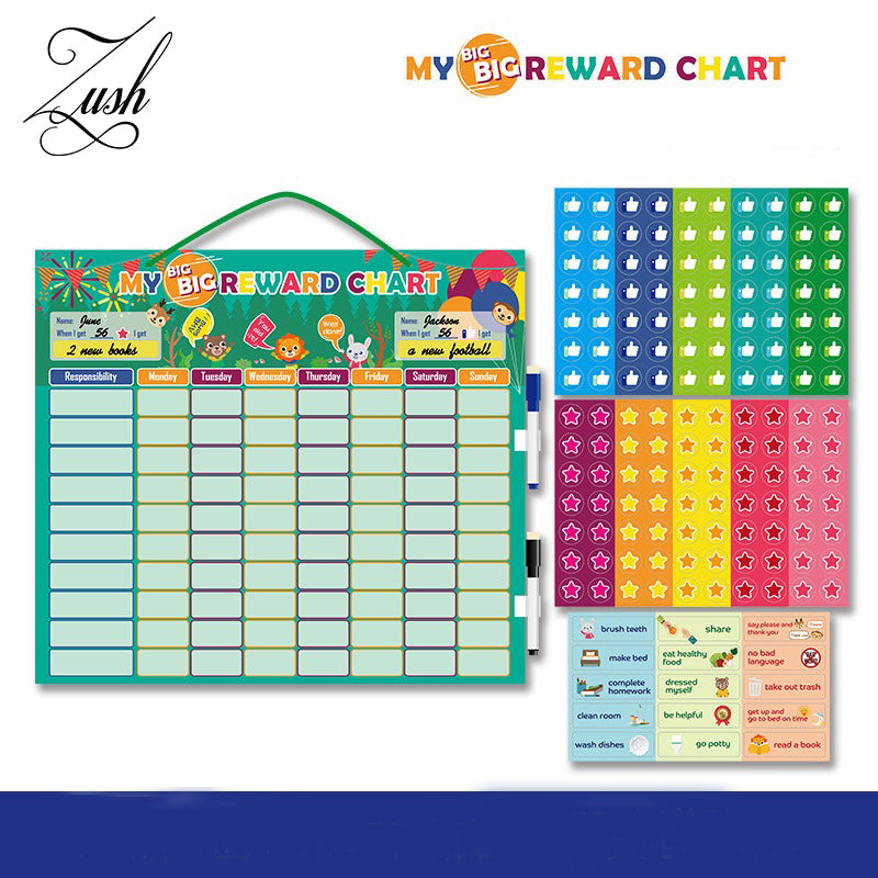 ZUSH - Children Performance Daily Responsibilities Big Reward Chart