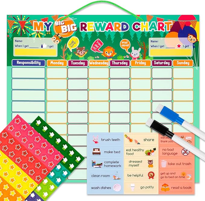 ZUSH - Children Performance Daily Responsibilities Big Reward Chart