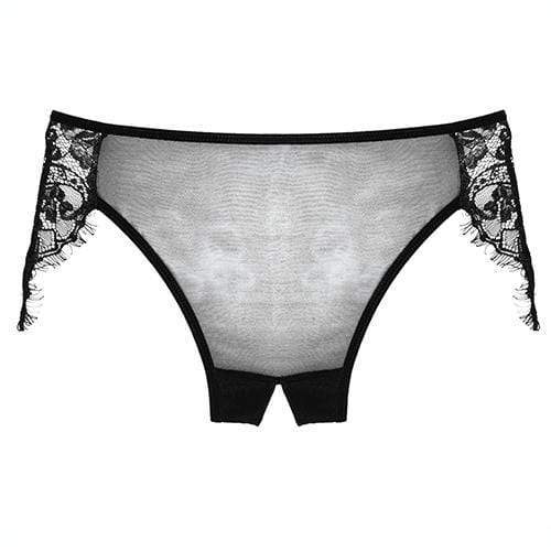 Allure Lingerie - Adore Lavish & Lace Crotchless Panty O/S (Black) | CherryAffairs Singapore