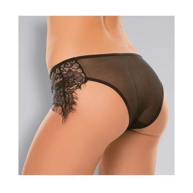 Allure Lingerie - Adore Lavish & Lace Crotchless Panty O/S (Black) | Zush.sg