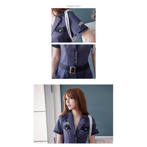 Anna Mu - Black And Gray Three Pieces Suit Police Outfit Cosplay Costume Set NA15030103 (Purple) | CherryAffairs Singapore