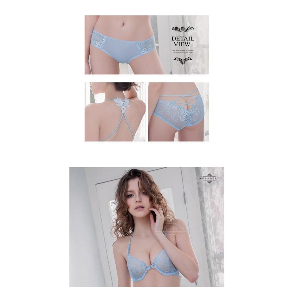 Annaberry - Fall in Love in the Blue Clouds Beauty Back No Pad Rims Underwear Bra Set NA16040041 (Blue) | CherryAffairs Singapore