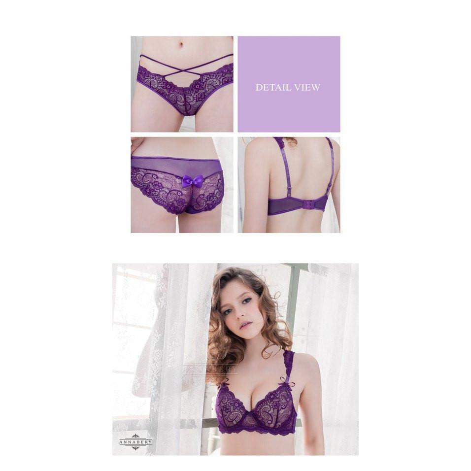 Annaberry - Purple Butterfly Dances Beauty Back No Pad Rims Underwear Bra Set NA16040039 (Purple) | CherryAffairs Singapore