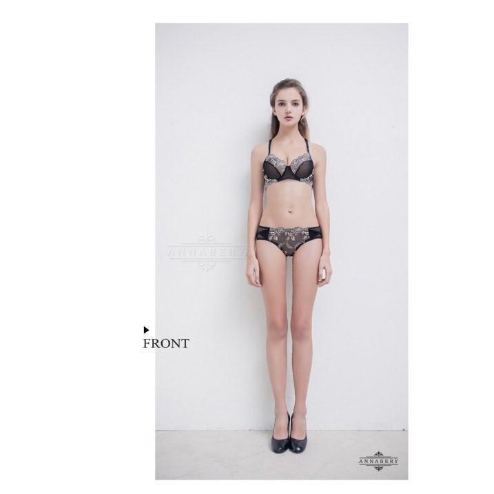 Annaberry - Romantic Swan Beauty Back No Pad Rims Underwear Bra Set NA16040049 (Black) | CherryAffairs Singapore