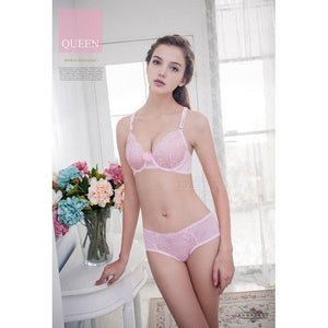 AnnaBery - Lady Beauty Back No Pad Rims Underwear Bra Set NA16040036 (Pink) | CherryAffairs Singapore