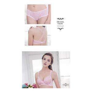 AnnaBery - Lady Beauty Back No Pad Rims Underwear Bra Set NA16040036 (Pink) | CherryAffairs Singapore