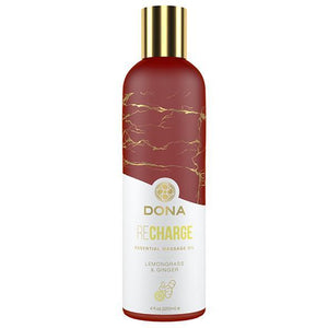 Dona -  Recharge Lemongrass and Ginger Essential Massage Oil 120ml | Zush.sg