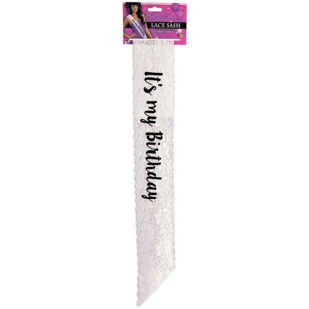 Forum Novelties - It's My Birthday Lace Sash (White) | Zush.sg