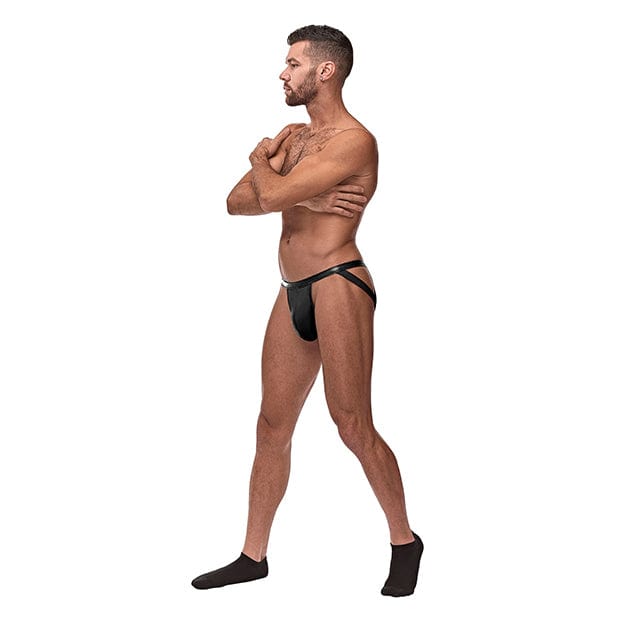 Male Power - Cage Matte Strappy Ring Jock Underwear S/M (Black) Gay Pride Underwear 845830084215 CherryAffairs