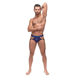 Male Power - Diamond Mesh Jock Underwear with Ring S/M (Blue) Gay Pride Underwear 845830085328 CherryAffairs