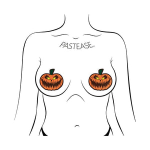 Pastease - Premium Halloween Scary Pumpkin Pasties Nipple Covers O/S (Orange) Nipple Covers 694536305762 CherryAffairs