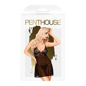 Penthouse - Bedtime Story Mini Dress with Thong Chemise M/L (Black) Chemises 4061504006239 CherryAffairs