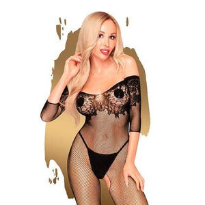 Penthouse - High Profile Net Lace Crotchless Bodystocking Costume S-L (Black) Costumes 4061504004945 CherryAffairs