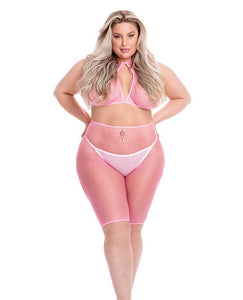 Pink Lipstick - Sunset Glow Bike Short Costume Set Queen (Pink) Costumes 017036841309 CherryAffairs