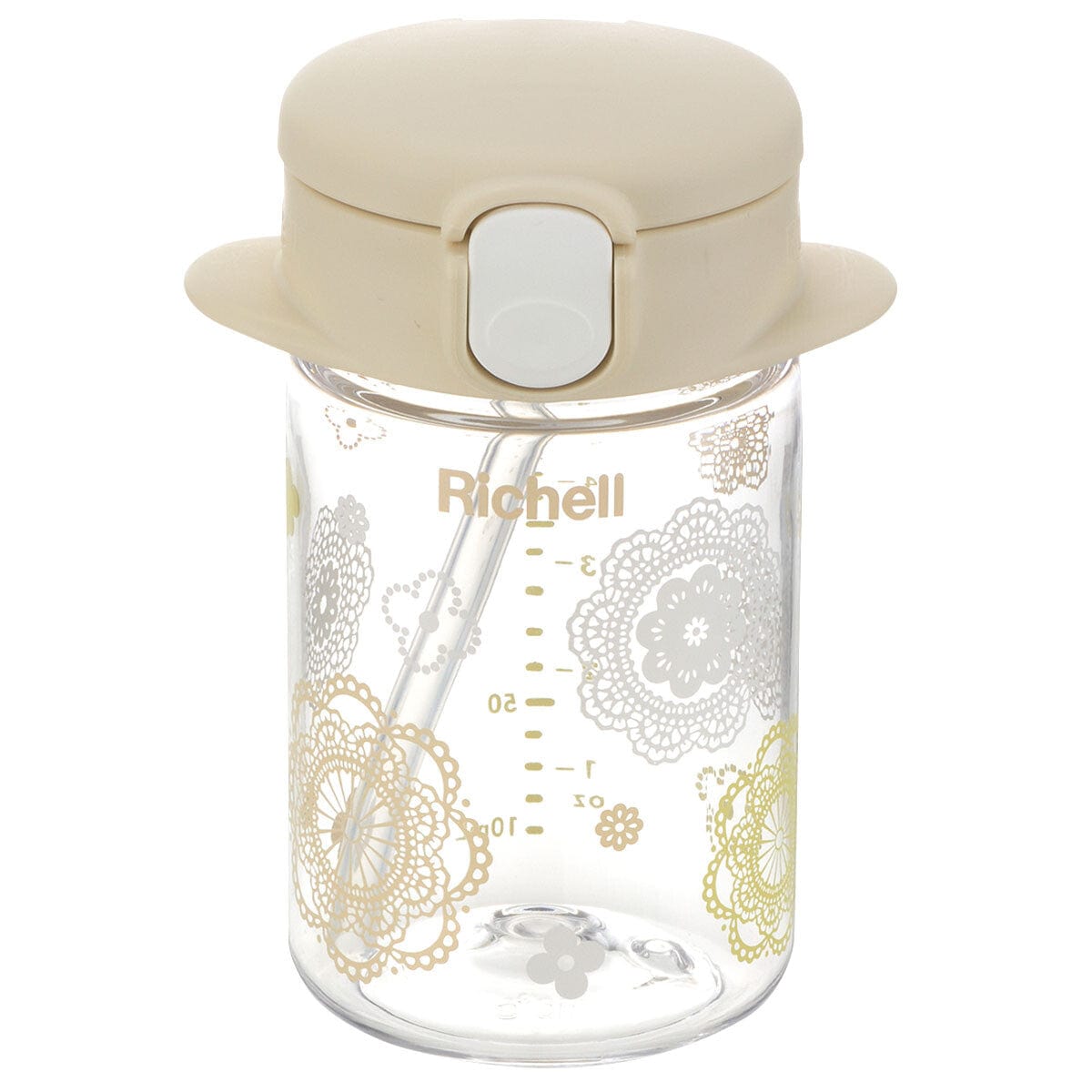 Richell - Aqulea Slim Sippy Straw Clear Tritan Baby Water Bottle Mug Baby Water Bottle 4945680201988 CherryAffairs