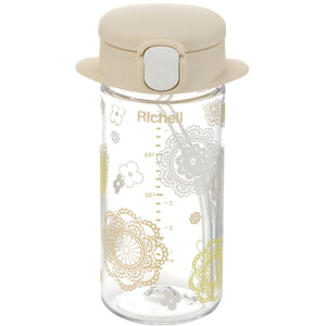 Richell - Aqulea Slim Sippy Straw Clear Tritan Baby Water Bottle Mug Baby Water Bottle 4945680201995 CherryAffairs