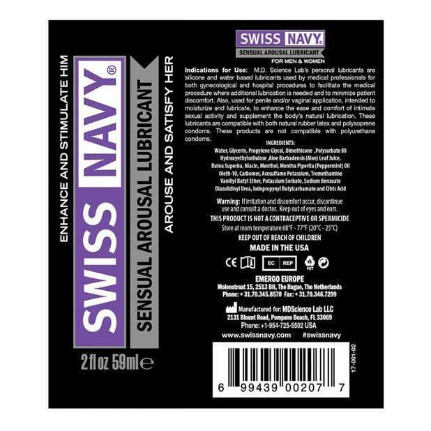 Swiss Navy - Sensual Unisex Arousal Lubricant 2oz Arousal Gel 699439002077 CherryAffairs